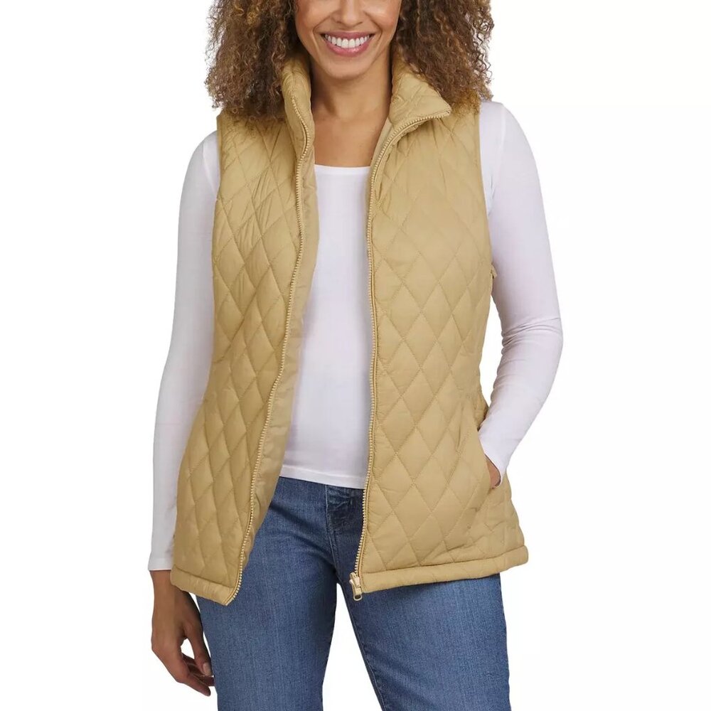 NWT Lands' End Women's 3-in-1 Jacket System Vest ONLY Tan Size M $70 11HL215